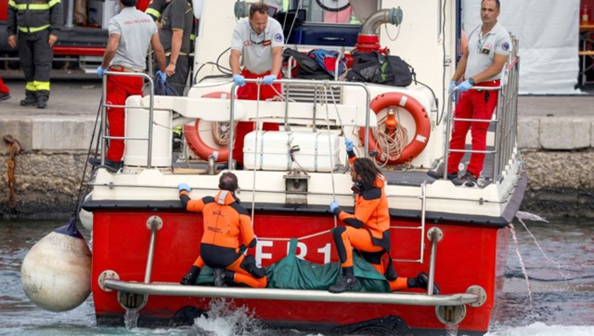 Recuperan cuerpos de dos de los seis desaparecidos en el naufragio de un yate en Sicilia