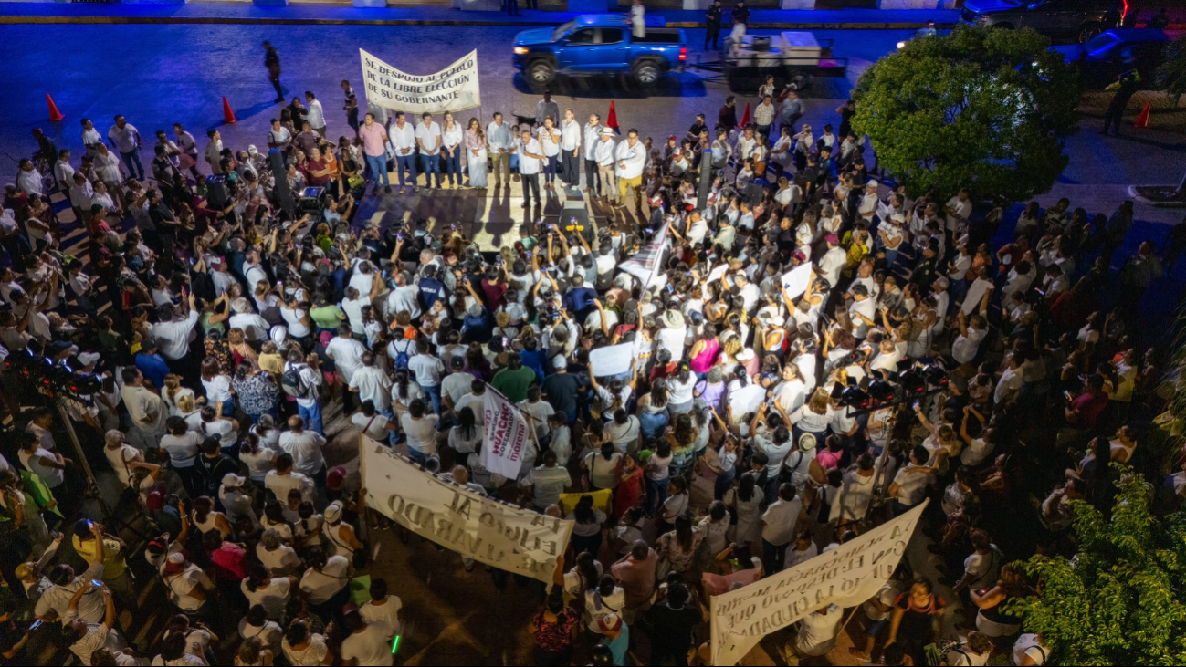 Habitantes de Progreso que participaron en la manifestación Habitantes de Progreso que participaron en la manifestación