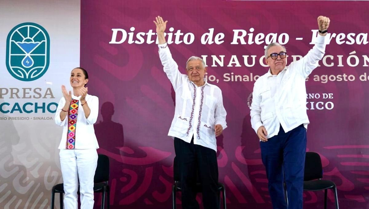 AMLO y Claudia Sheinbaum inauguran zona de riego de la presa Picachos en Sinaloa