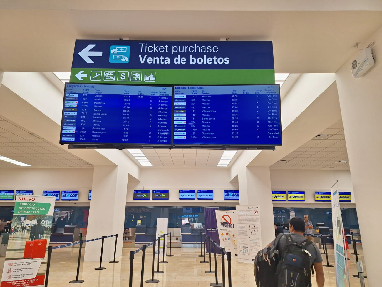 Se contemplan 15 vuelos hasta las 13:00 horas en el aeropuerto de Mérida Se contemplan 15 vuelos hasta las 13:00 horas en el aeropuerto de Mérida