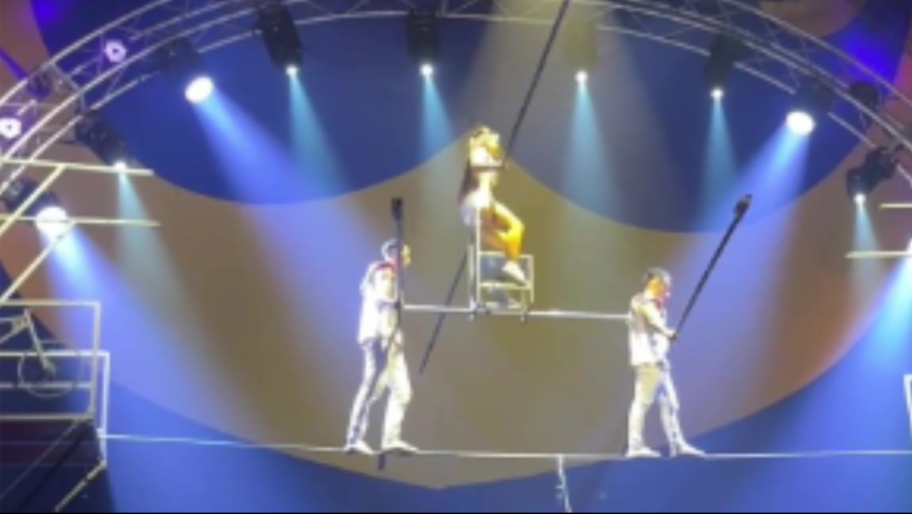 Bailarina sufre aparatosa caída durante función de circo