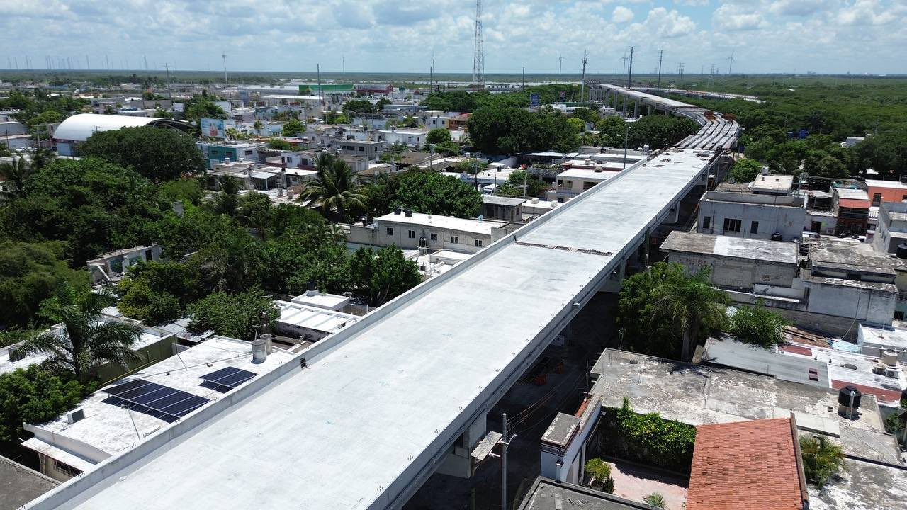 Así luce un tramo en construcción del Viaducto Elevado de Progreso Así luce un tramo en construcción del Viaducto Elevado de Progreso