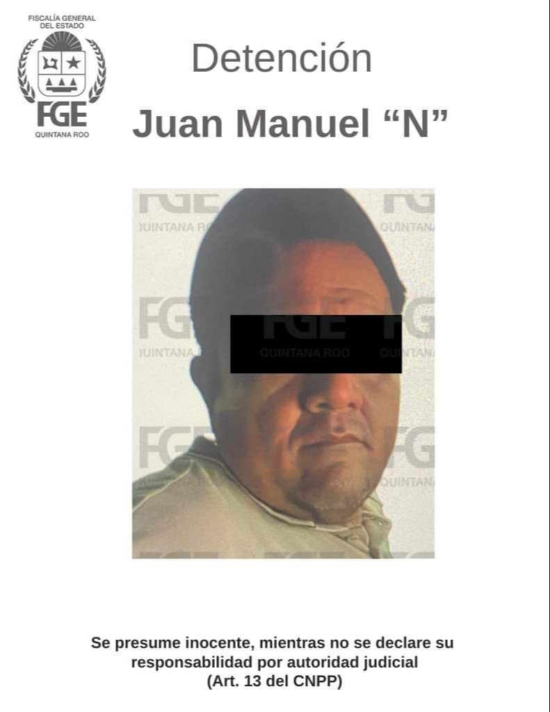 Juan Manuel "N" también fue asegurado por los oficiales Juan Manuel "N" también fue asegurado por los oficiales