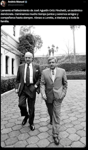 AMLO se despidió así de José Agustín Ortiz Pinchetti AMLO se despidió así de José Agustín Ortiz Pinchetti