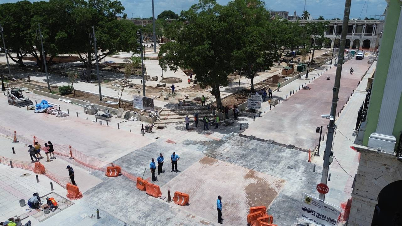 Avanzan las obras en la Plaza Grande de Mérida Avanzan las obras en la Plaza Grande de Mérida