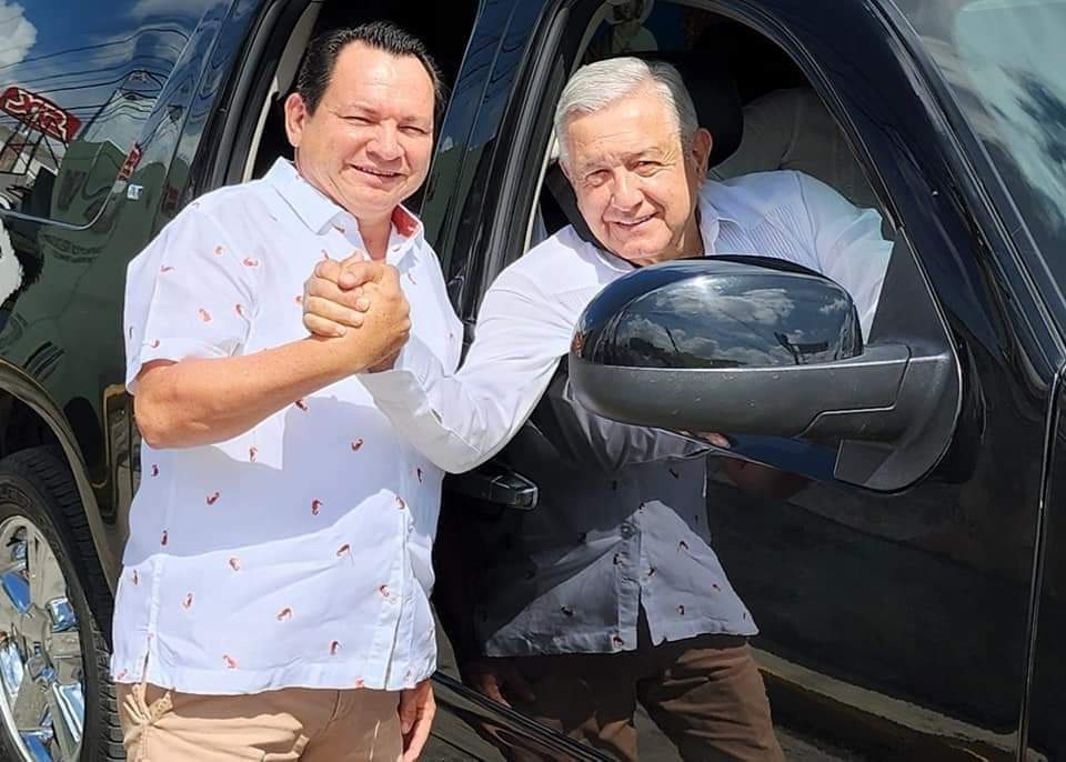 Joaquín Díaz Mena y Andrés Manuel López Obrador