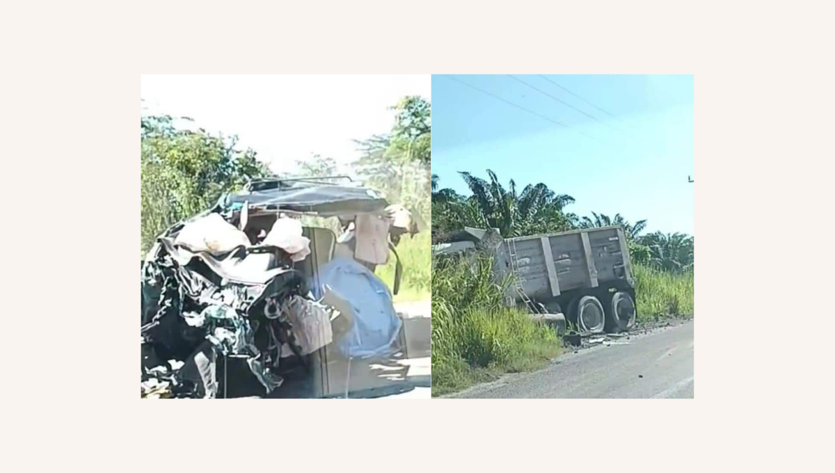 Presuntamente el neumático de una de las camionetas explotó al irse en un bache Presuntamente el neumático de una de las camionetas explotó al irse en un bache