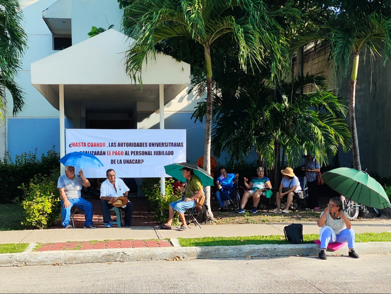 los sindicalizados estuvieron aproximadamente dos horas en protesta pacifica