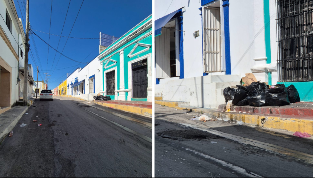 Calles de Champotón amanecen llenas de basura por falta de recolección