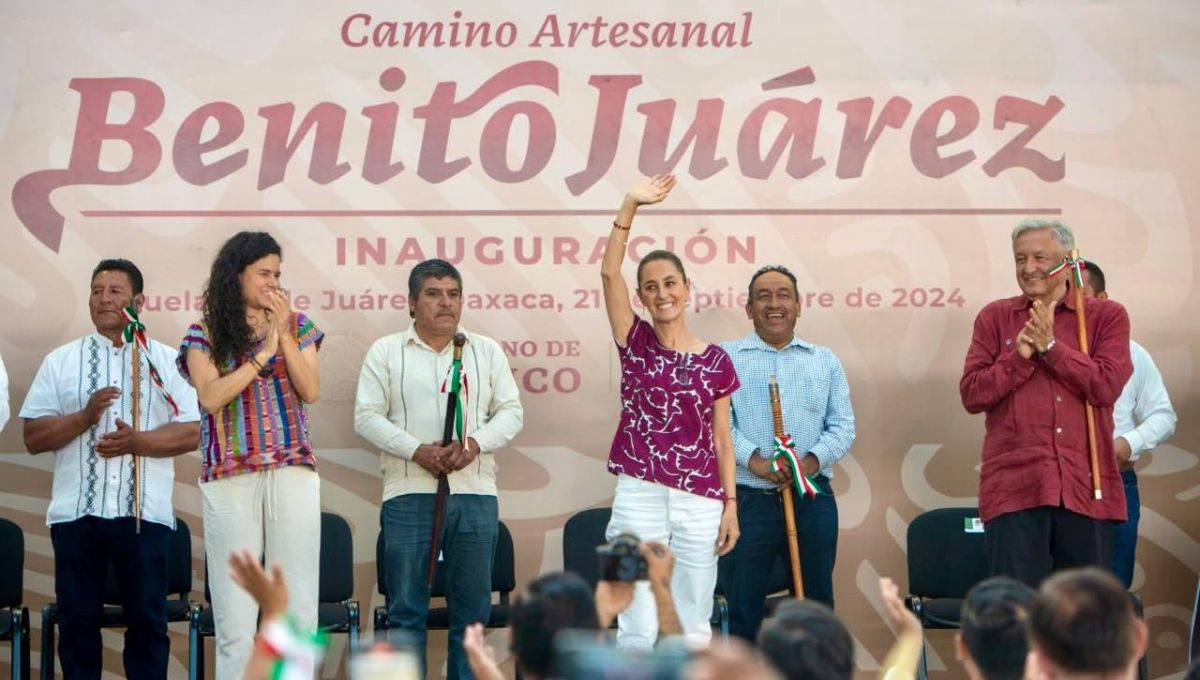 Inauguración camino Benito Juárez y evaluación de caminos de mano de obra en Guelatao, Oaxaca Inauguración camino Benito Juárez y evaluación de caminos de mano de obra en Guelatao, Oaxaca
