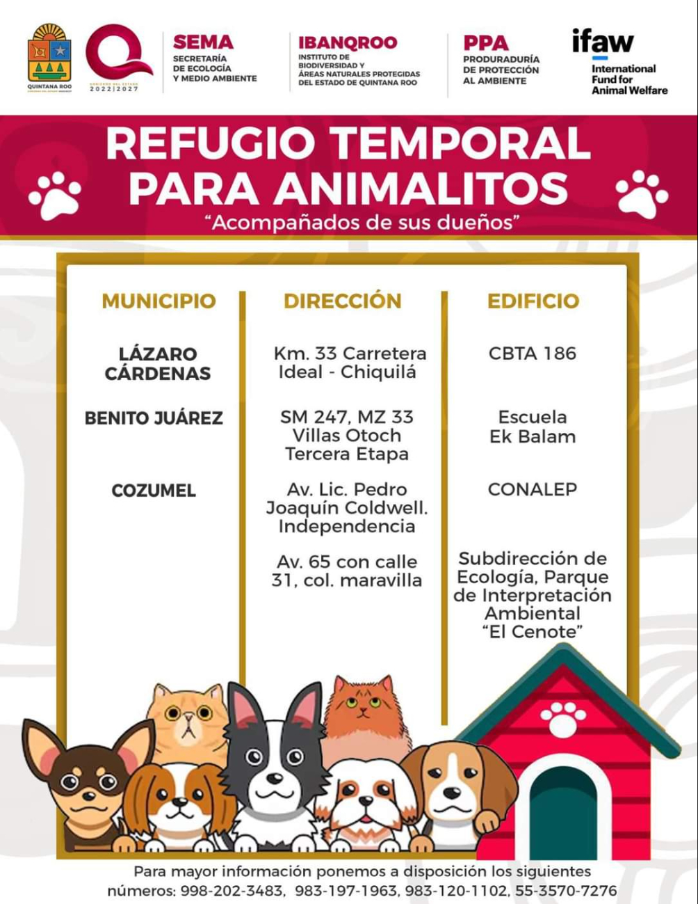 ¿Dónde estarán ubicados los refugios temporales para animalitos? ¿Dónde estarán ubicados los refugios temporales para animalitos?