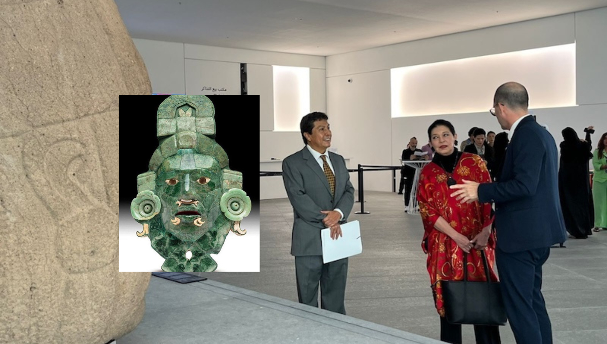  Exhiben máscara ceremonial de Calakmul en los Emiratos Árabes    