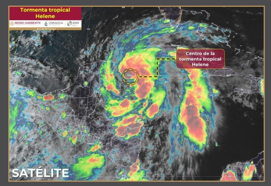 Tormenta Tropical Helene: El punto exacto donde tocará tierra en Quintana Roo y trayectoria
