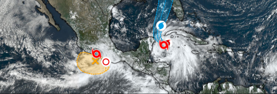 Se esperan lluvias torrenciales debido a las tormentas tropicales John y Helene Se esperan lluvias torrenciales debido a las tormentas tropicales John y Helene