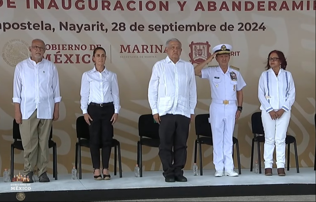 AMLO realiza inauguración y abanderamiento: Sector Naval Boca de Chila: EN VIVO