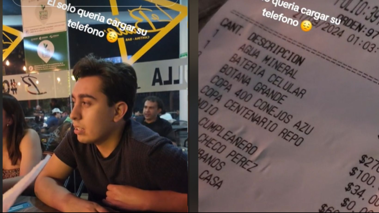 Esto es lo que le cobraron a un joven por cargar su celular en famoso restaurante Esto es lo que le cobraron a un joven por cargar su celular en famoso restaurante