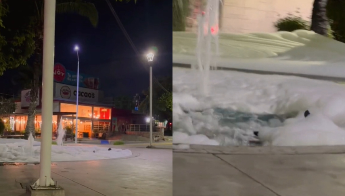 La fuente de La Lomita en Culiacán quedó llena de espuma La fuente de La Lomita en Culiacán quedó llena de espuma