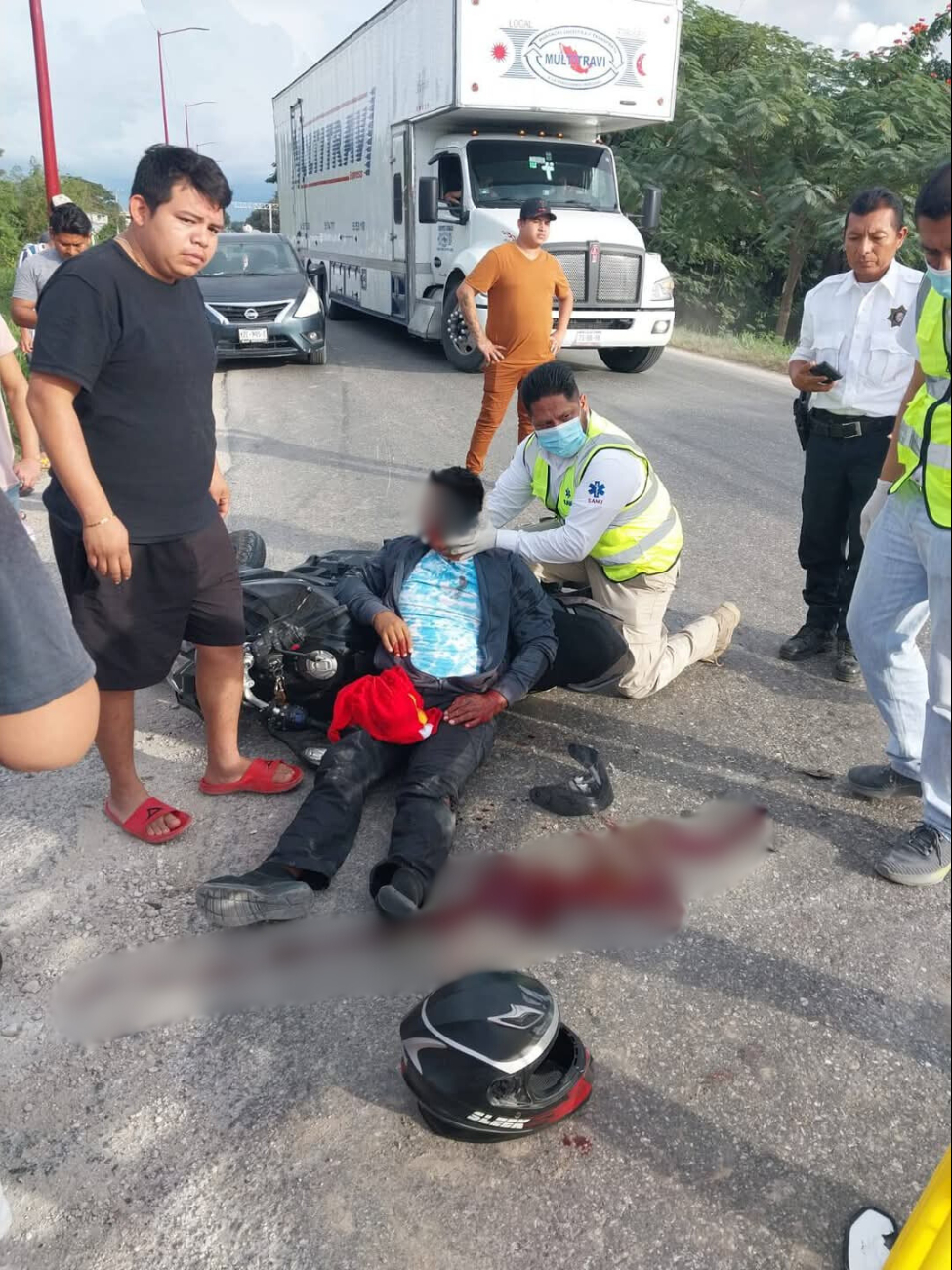 El motociclista fue atendido por SAMU y trasladado al hospital IMSS-Bienestar Janell Romero Aguilar