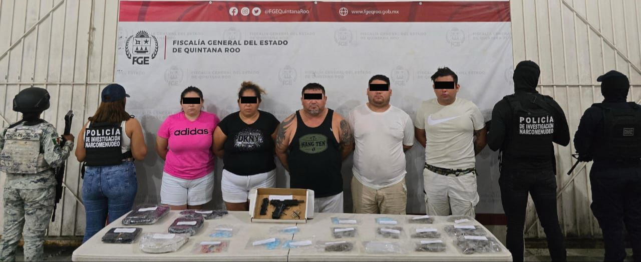 Detienen a cinco integrantes de un grupo criminal en Cancún