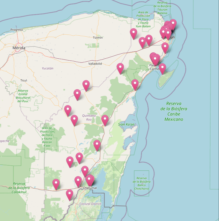 Mapa de los puntos de entrega Mapa de los puntos de entrega