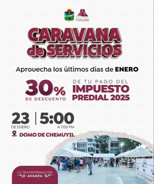 Las caravanas estarán disponibles en Akumal, Cancha Maya, Chemuyil y la colonia Ejido Las caravanas estarán disponibles en Akumal, Cancha Maya, Chemuyil y la colonia Ejido
