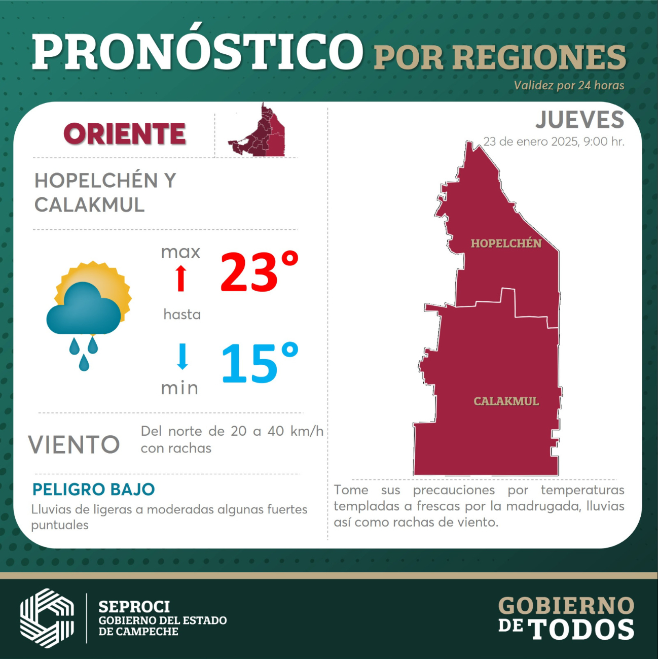 Los munincipios del oriente son los que tendrán más frío Los munincipios del oriente son los que tendrán más frío