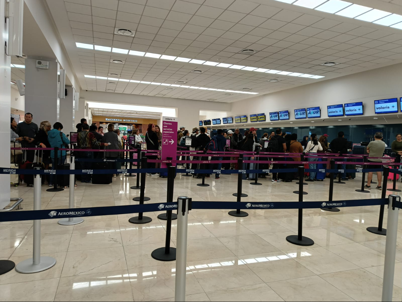 Se mantiene una buena afluencia de pasajeros en el aeropuerto de Mérida Se mantiene una buena afluencia de pasajeros en el aeropuerto de Mérida