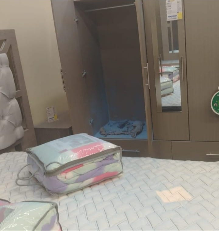 Un masculino intentó incendiar la sucursal prendiendo fuego a una almohada dentro de un clóset en el área de colchones Un masculino intentó incendiar la sucursal prendiendo fuego a una almohada dentro de un clóset en el área de colchones