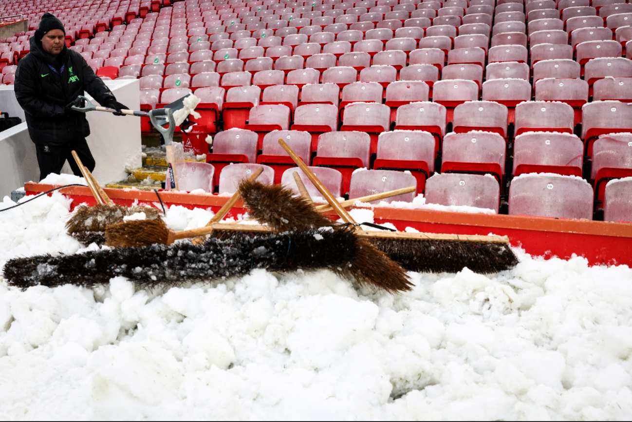 Anfield, listo para el partido Anfield, listo para el partido