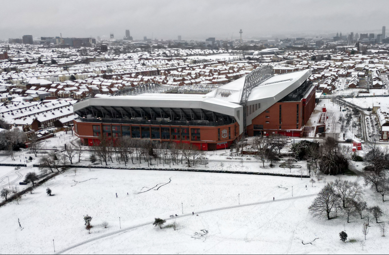 El estadio afectado por la nieve, pero sin contratiempos El estadio afectado por la nieve, pero sin contratiempos