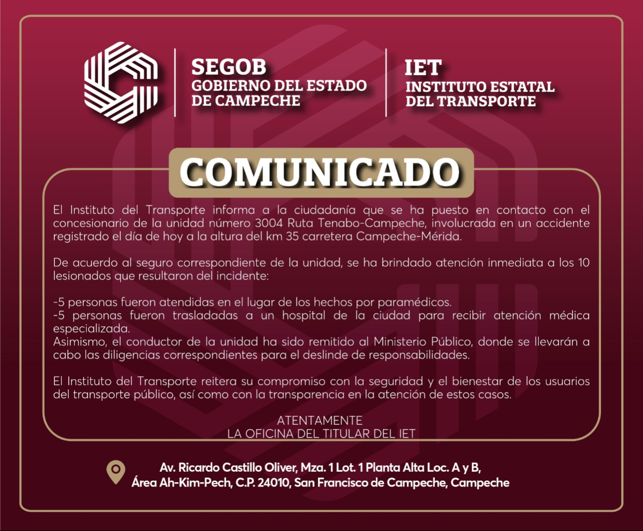 Comunicado del IET Comunicado del IET