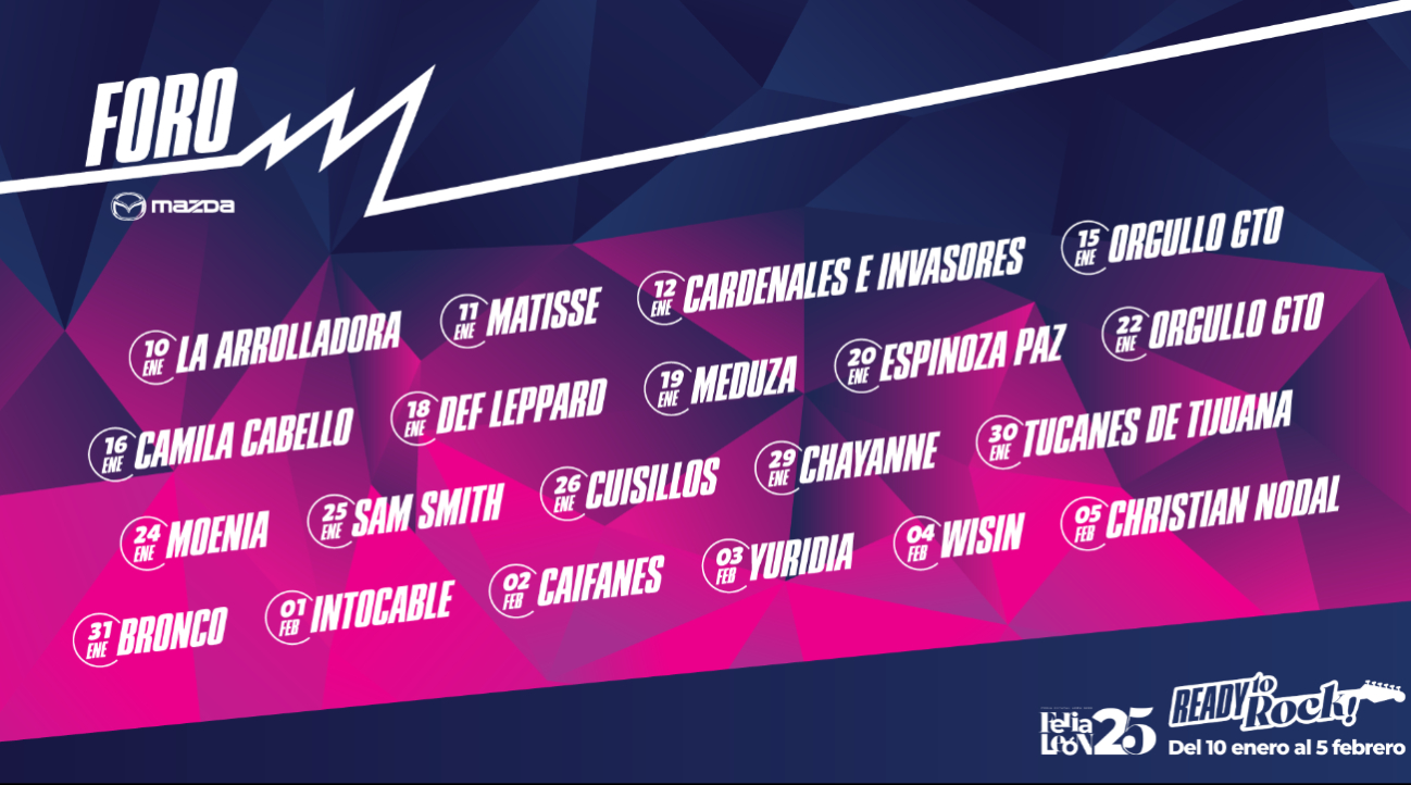 Artistas confirmados Artistas confirmados