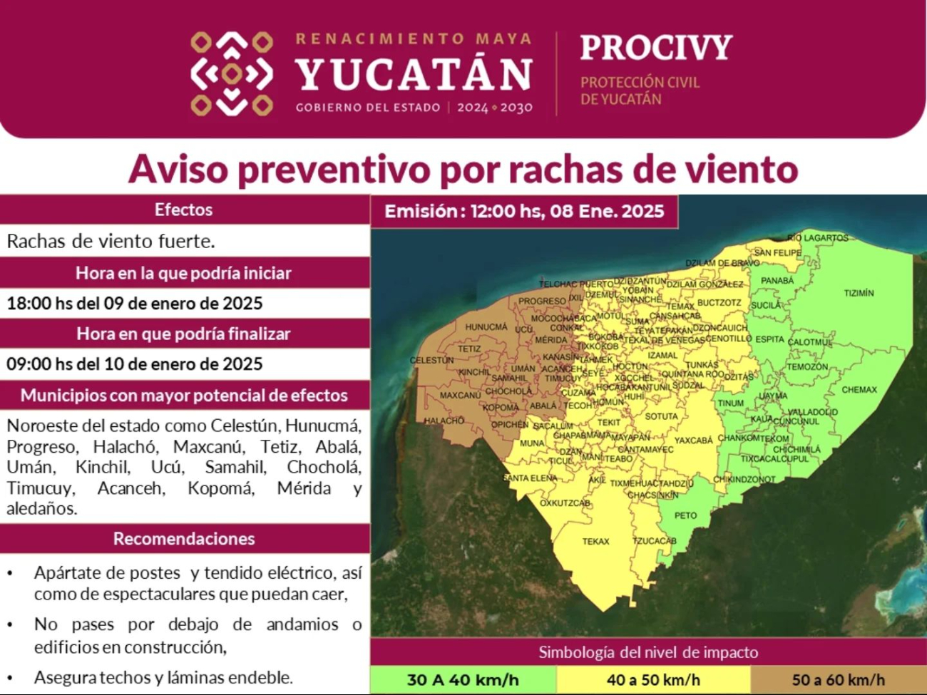 Estos serán los municipios de Yucatán más afectados Estos serán los municipios de Yucatán más afectados