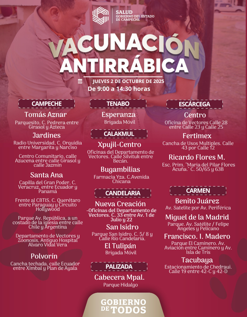 Se aplicará en parques, oficinas de vectores y brigadas móviles de varios municipios.