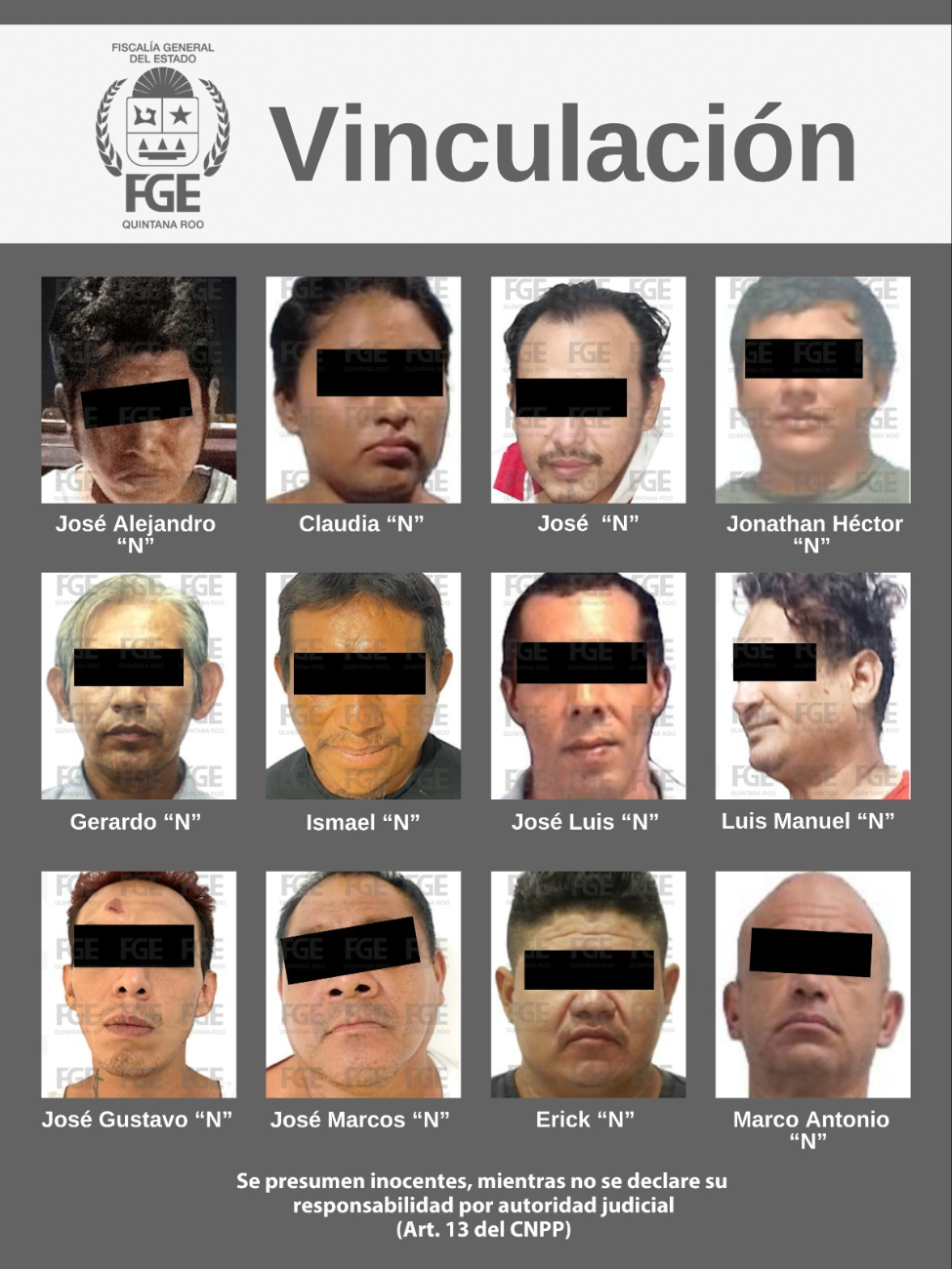 Los ahora detenidos quedaron a disposición de la autoridad judicial