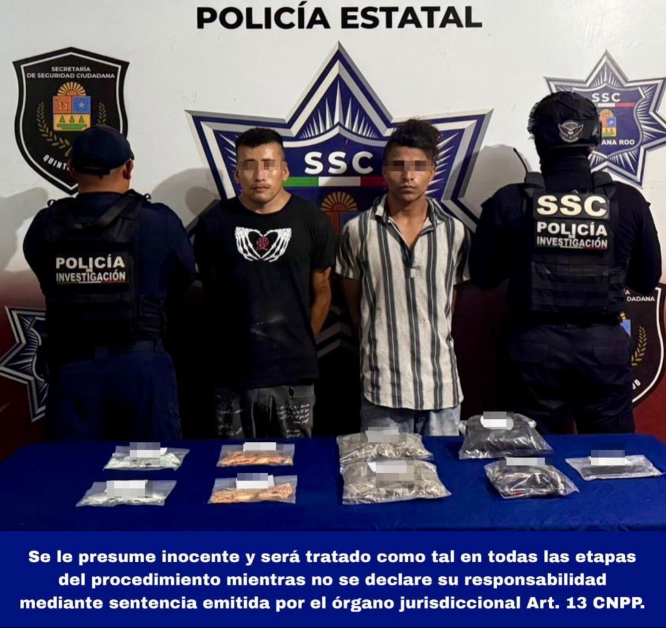 Con sustancias prohibidas detienen a tres hombres en Cancún, dos dijeron servir a un grupo delictivo