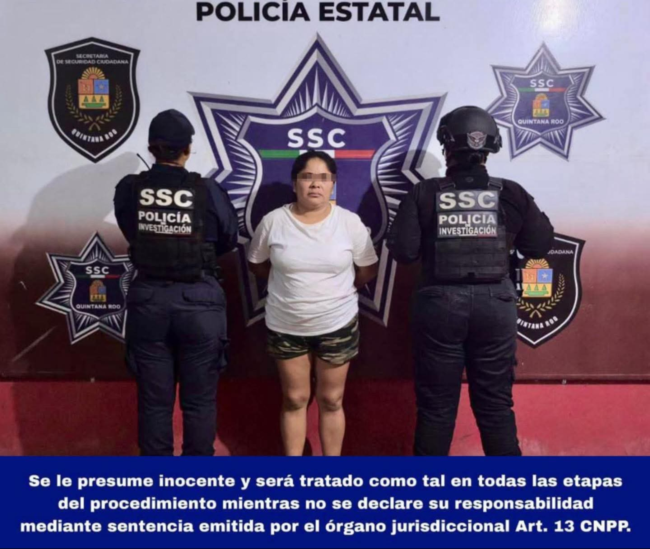 La mujer fue identificada como Zuleyma del Carmen “N”, quien fue trasladada al Ministerio Público