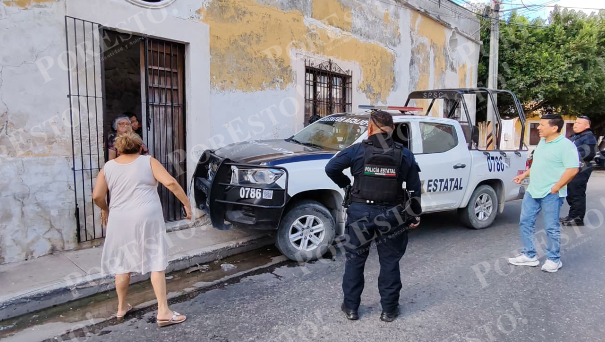 Accidente en Campeche: patrulla estatal choca contra vivienda por falla mecánica Accidente en Campeche: patrulla estatal choca contra vivienda por falla mecánica