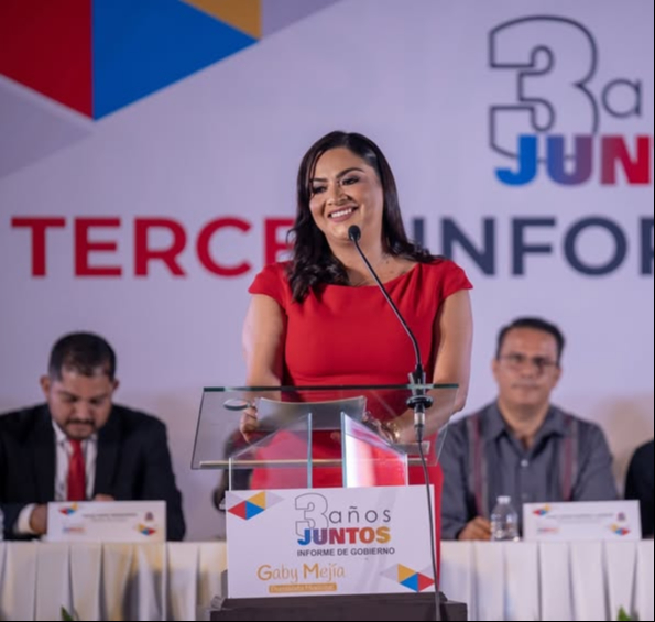 Gaby Mejía fue presidenta municipal de Cuauhtémoc de 2021 a 2024. Gaby Mejía fue presidenta municipal de Cuauhtémoc de 2021 a 2024.