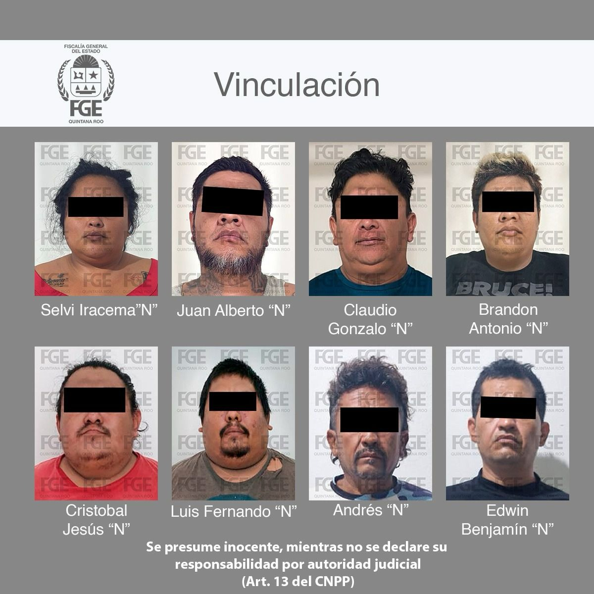 Vinculan a proceso y prisión preventiva a ocho personas por delitos a la salud en Cozumel