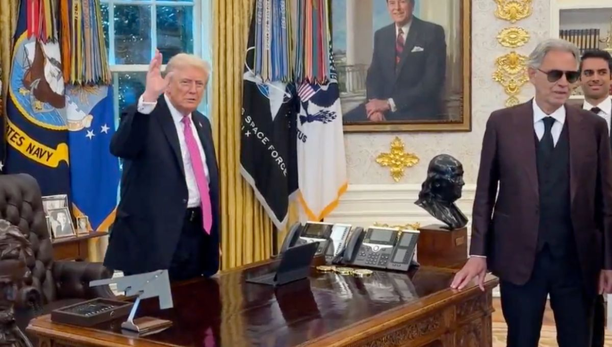 Andrea Bocelli le canta a Donald Trump en la Oficina Oval; ¿a qué fue el italiano? Andrea Bocelli le canta a Donald Trump en la Oficina Oval; ¿a qué fue el italiano?
