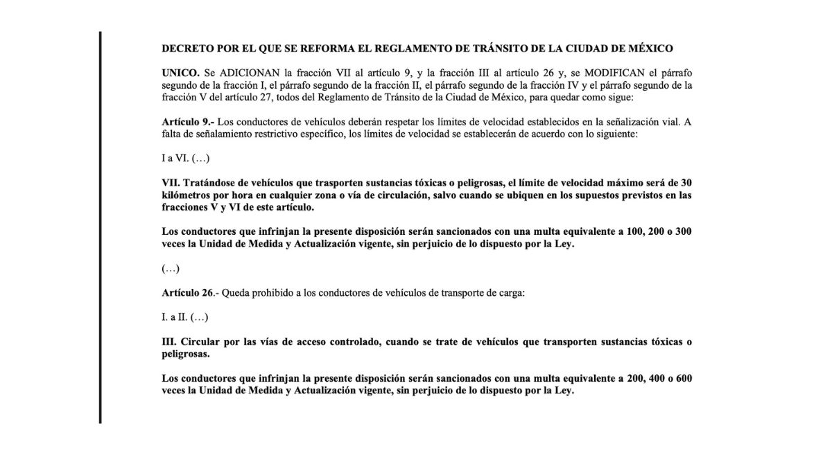Modificaciones al Reglamento de Tránsito de la CDMX Modificaciones al Reglamento de Tránsito de la CDMX