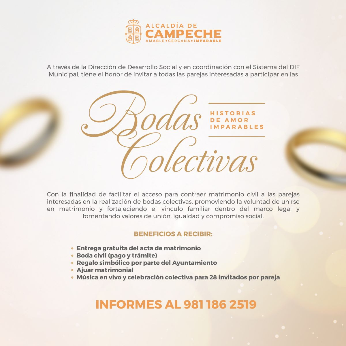 Hasta 28 parejas podrán participar en la celebración.