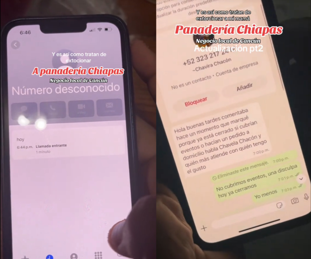 Panadería Chiapas de Cancún expone presunto intento de extorsión Panadería Chiapas de Cancún expone presunto intento de extorsión