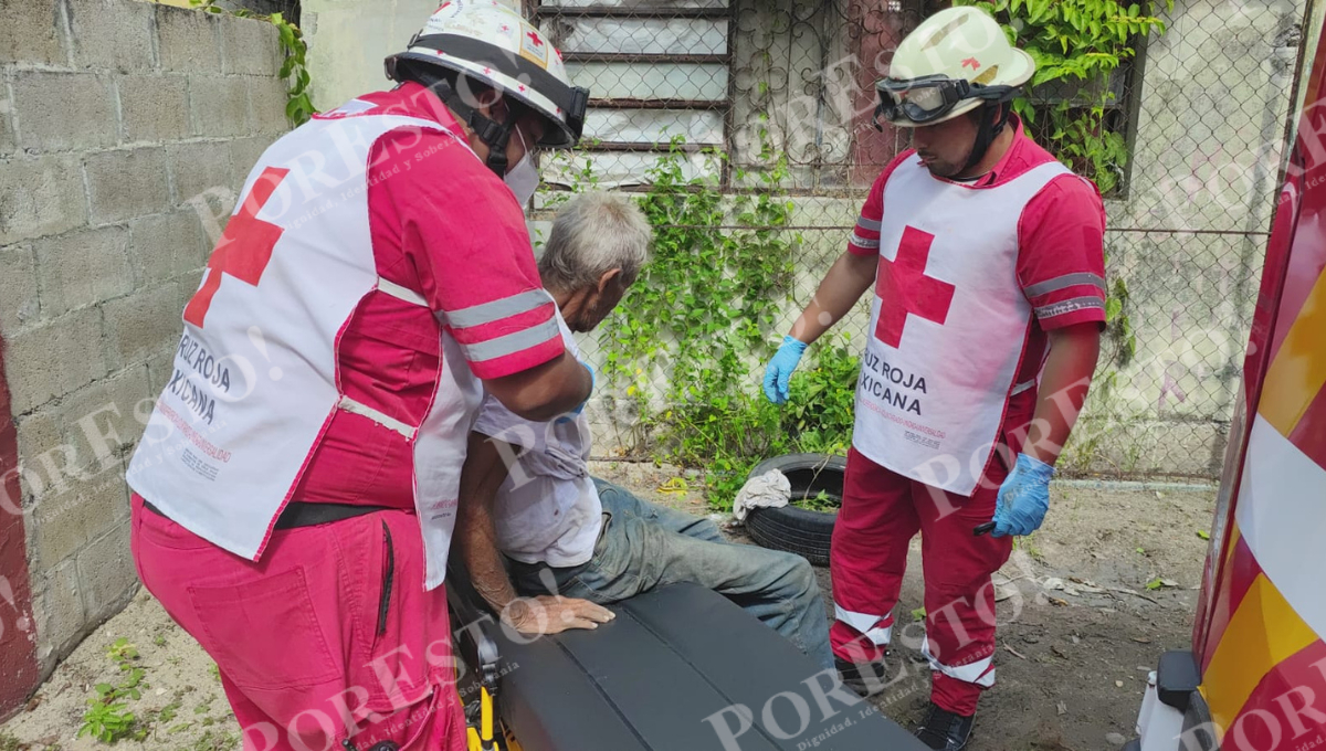 Paramédicos de la Cruz Roja lo trasladaron a un hospital para recibir atención médica. Paramédicos de la Cruz Roja lo trasladaron a un hospital para recibir atención médica.