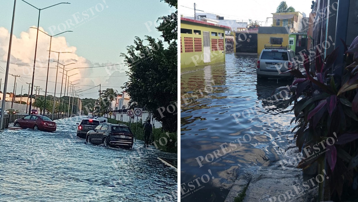 Lluvias de madrugada inundan calles carmelitas: toma precauciones