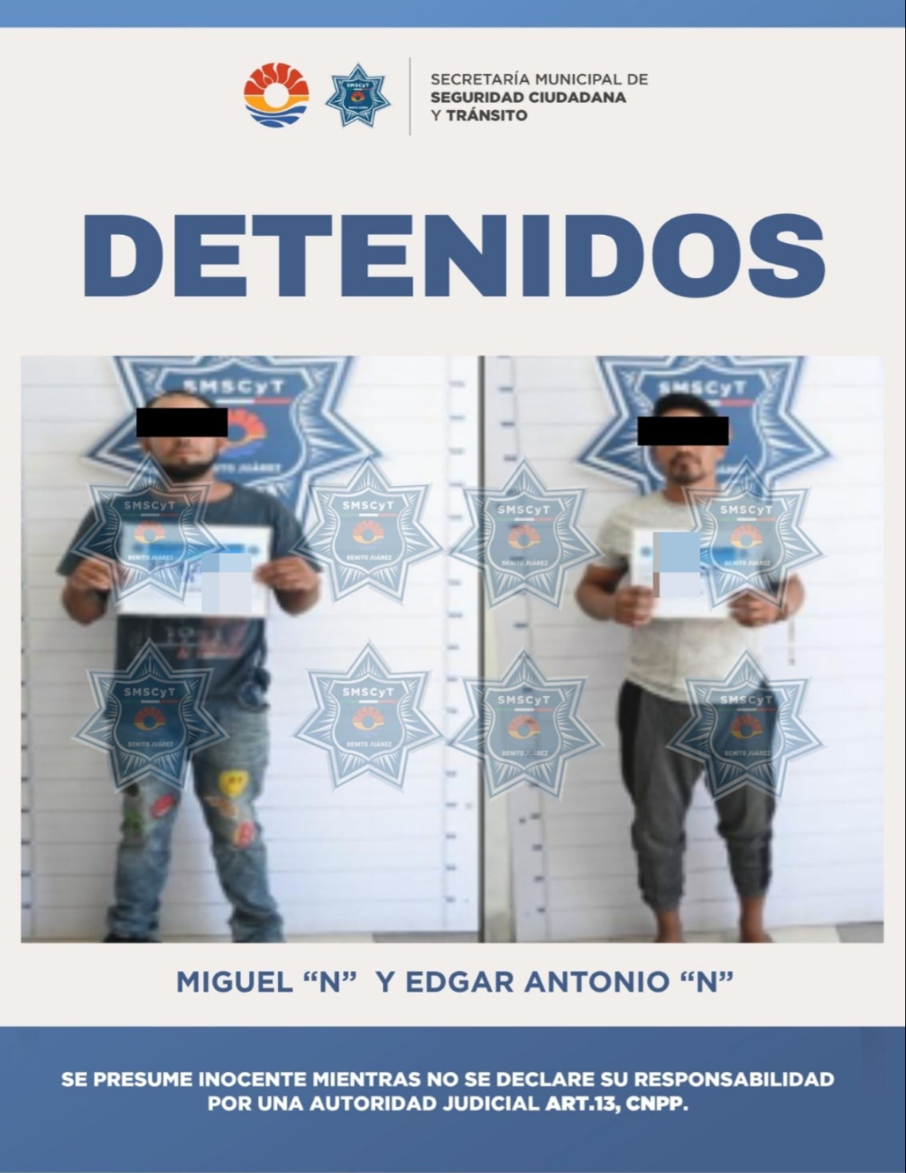 Ambos fueron detenidos y la motocicleta asegurada por las autoridades Ambos fueron detenidos y la motocicleta asegurada por las autoridades