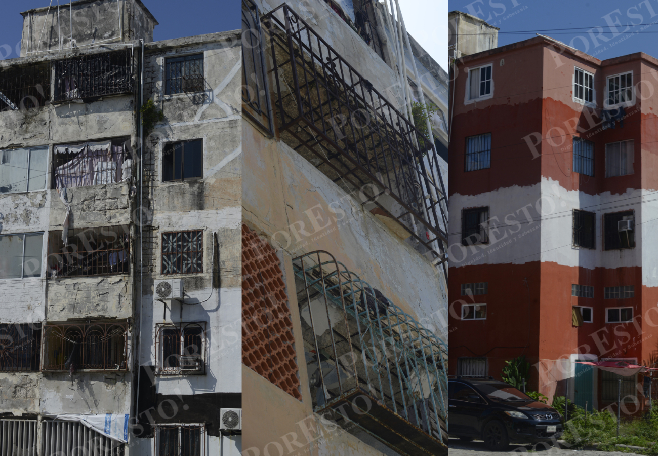 El pésimo estado de los departamentos es visible a varios metros de distancia