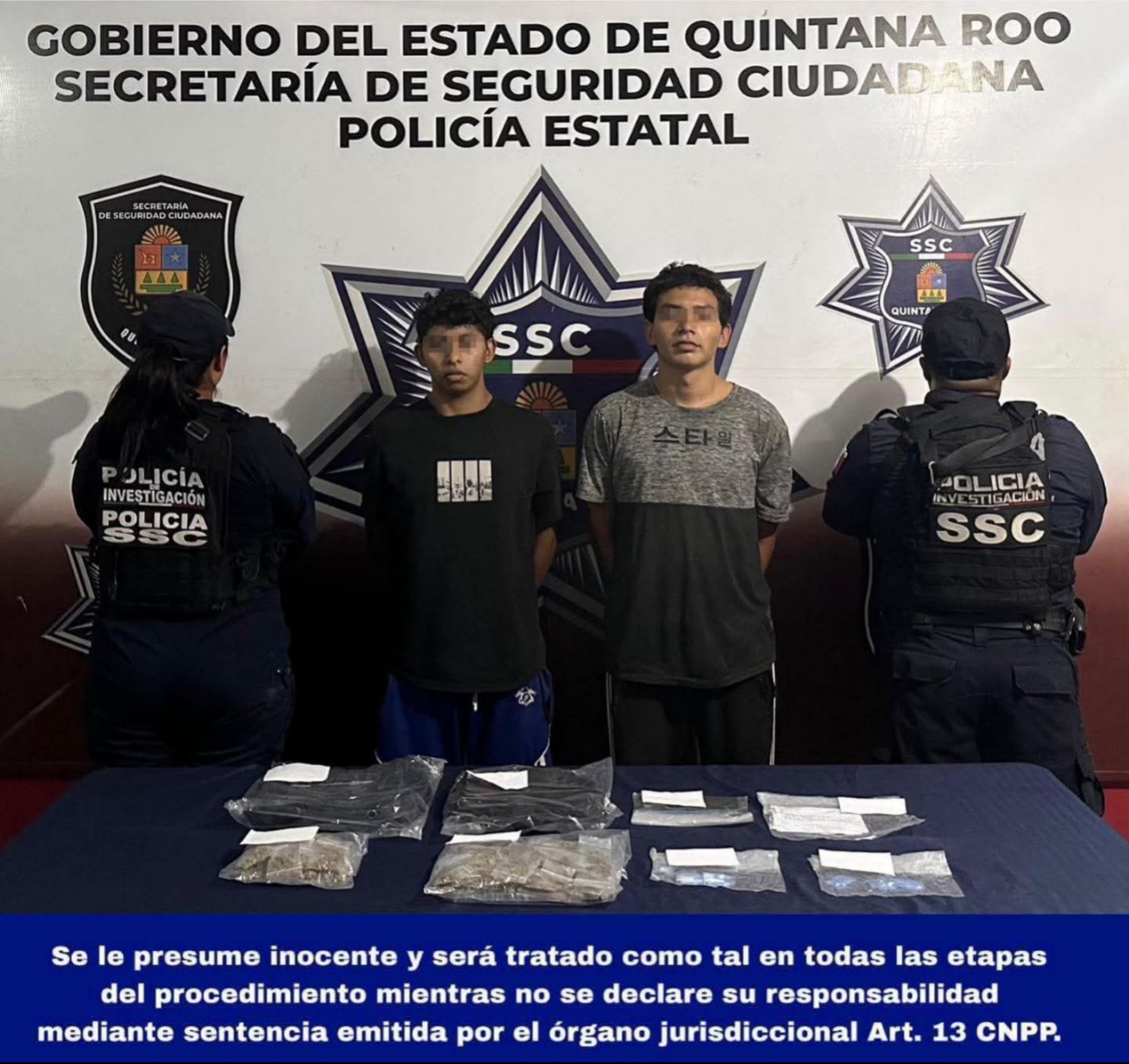 Los detenidos fueron presentados por la SSC de Quintana Roo. Los detenidos fueron presentados por la SSC de Quintana Roo.