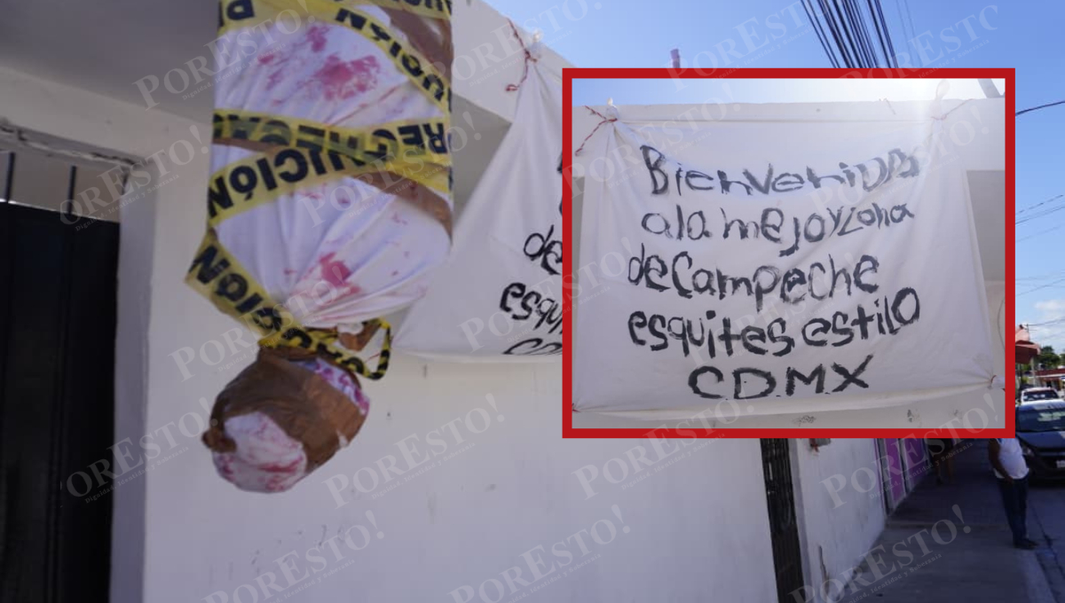 Adornos de miedo: patrulla responde a montaje en negocio local Adornos de miedo: patrulla responde a montaje en negocio local